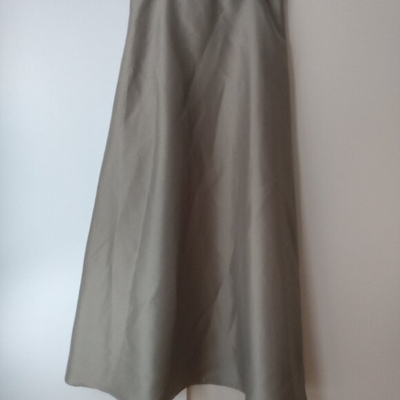 Amish Mennonite Cape Dress 33.5"B 29.5"W Handmade Modest Khaki Reverse Satin - Picture 4 of 10